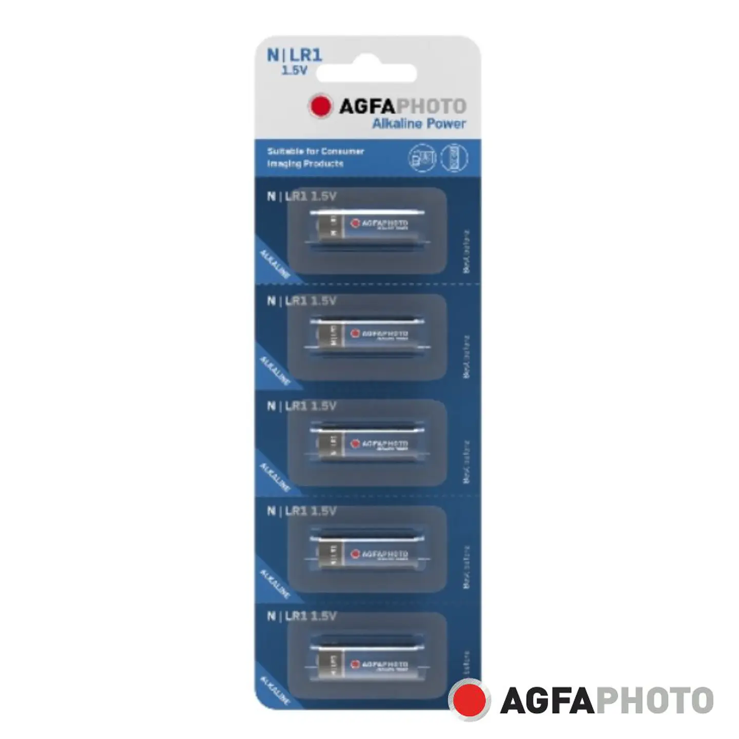 Pilha Alcalina LR1/N 1.5V 5x Blister POWER AGFAPHOTO 1