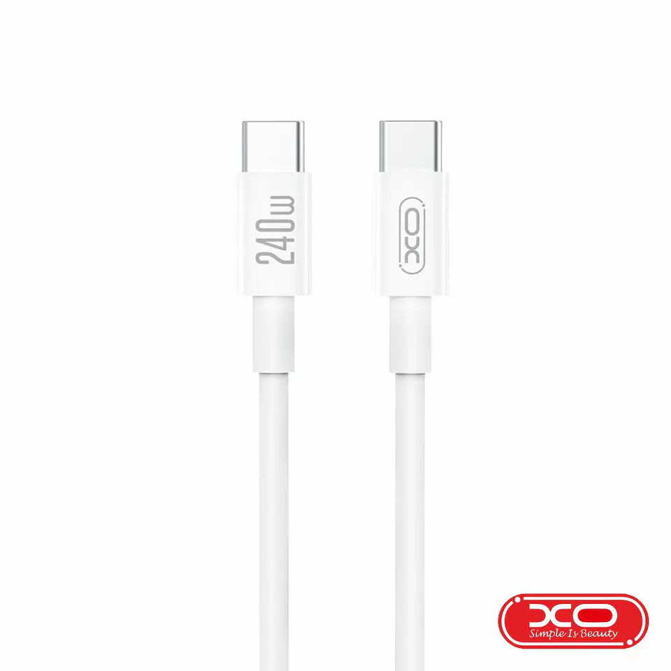 Cabo USB-C Macho / USB-C Macho 1m 240W PD Branco XO 1
