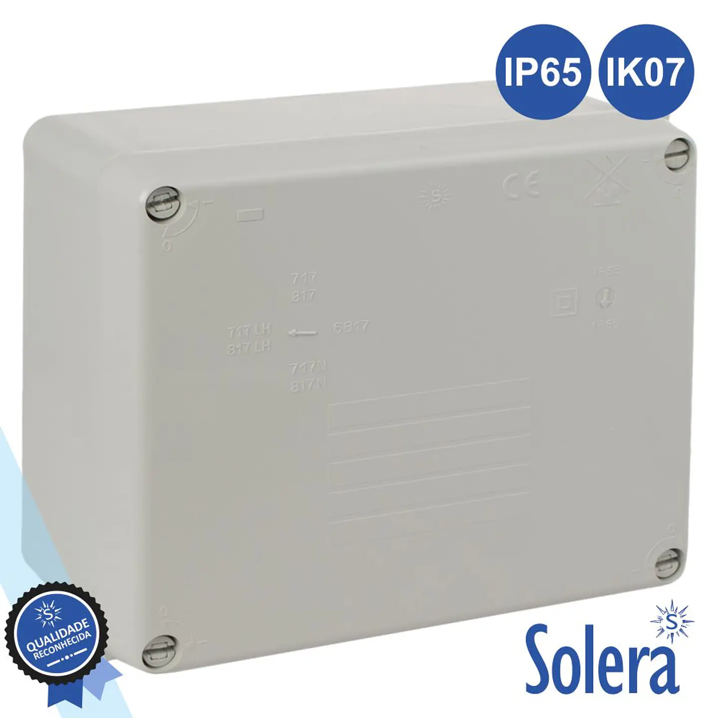 CAIXA DE PASSAGEM ESTANQUE 160x135x70MM IP65 IK07 SOLERA 1