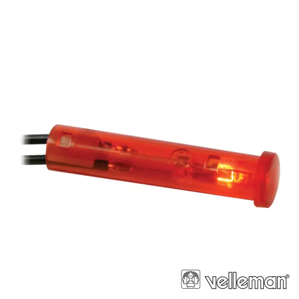 LUZ PILOTO REDONDO VERMELHO 12V 7MM VELLEMAN 1