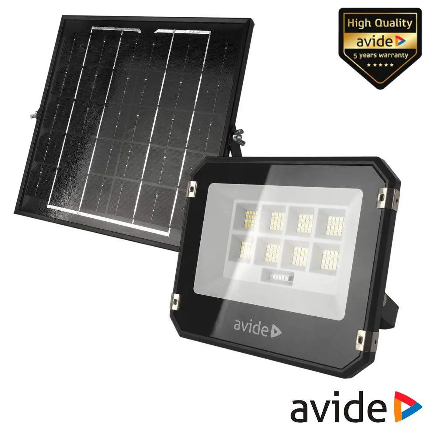 Foco LED Solar 100W CCT 1400lm IP65 C/ Comando AVIDE 1