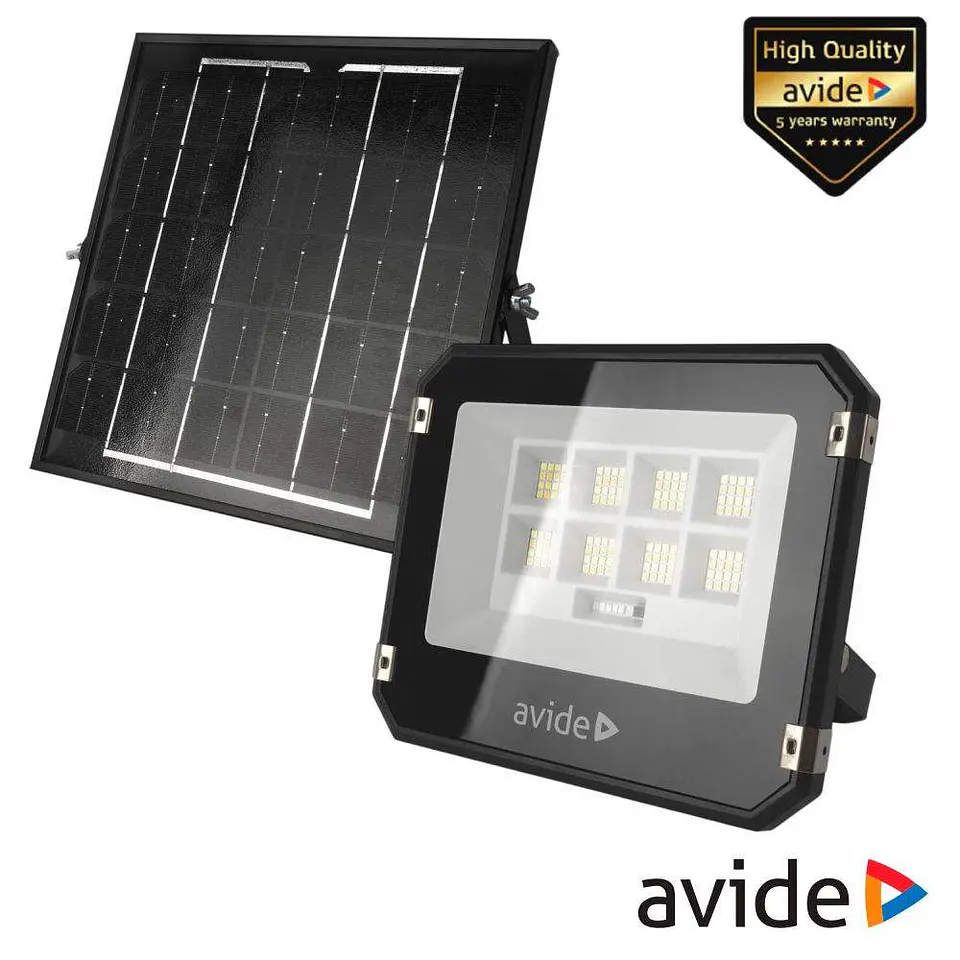 Foco LED Solar 100W CCT 1400lm IP65 C/ Comando AVIDE 1