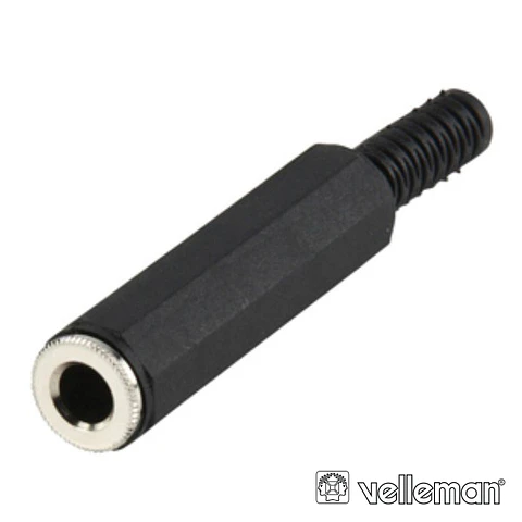 FICHA JACK 6.35MM FÊMEA STEREO COM PROTEÇÃO DE CABO
