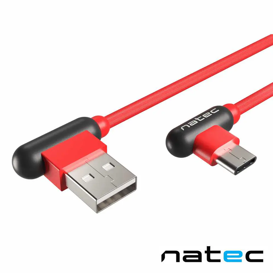 Cabo USB-A 2.0 Macho/ USB-C Macho 90º 1M PRATI NATEC 1