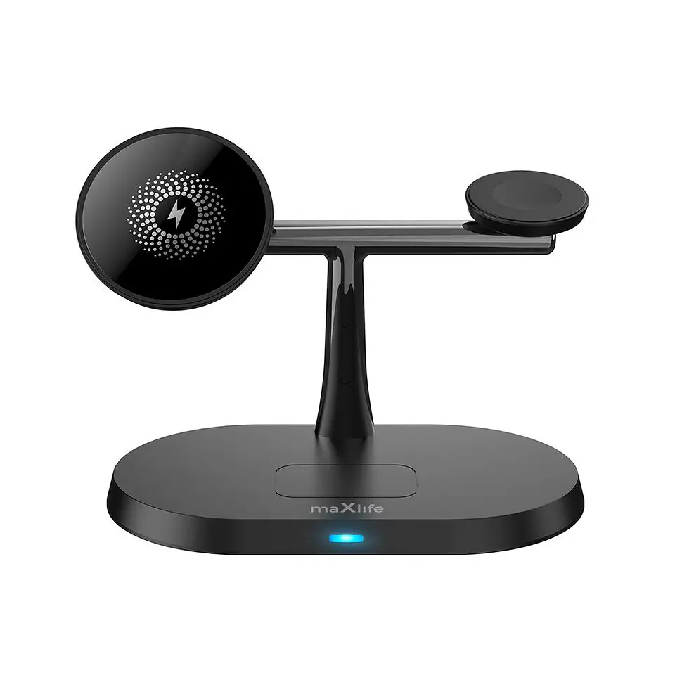 Carregador Por Indução QI 15W C/ Suporte 3em1 MAXLIFE 1