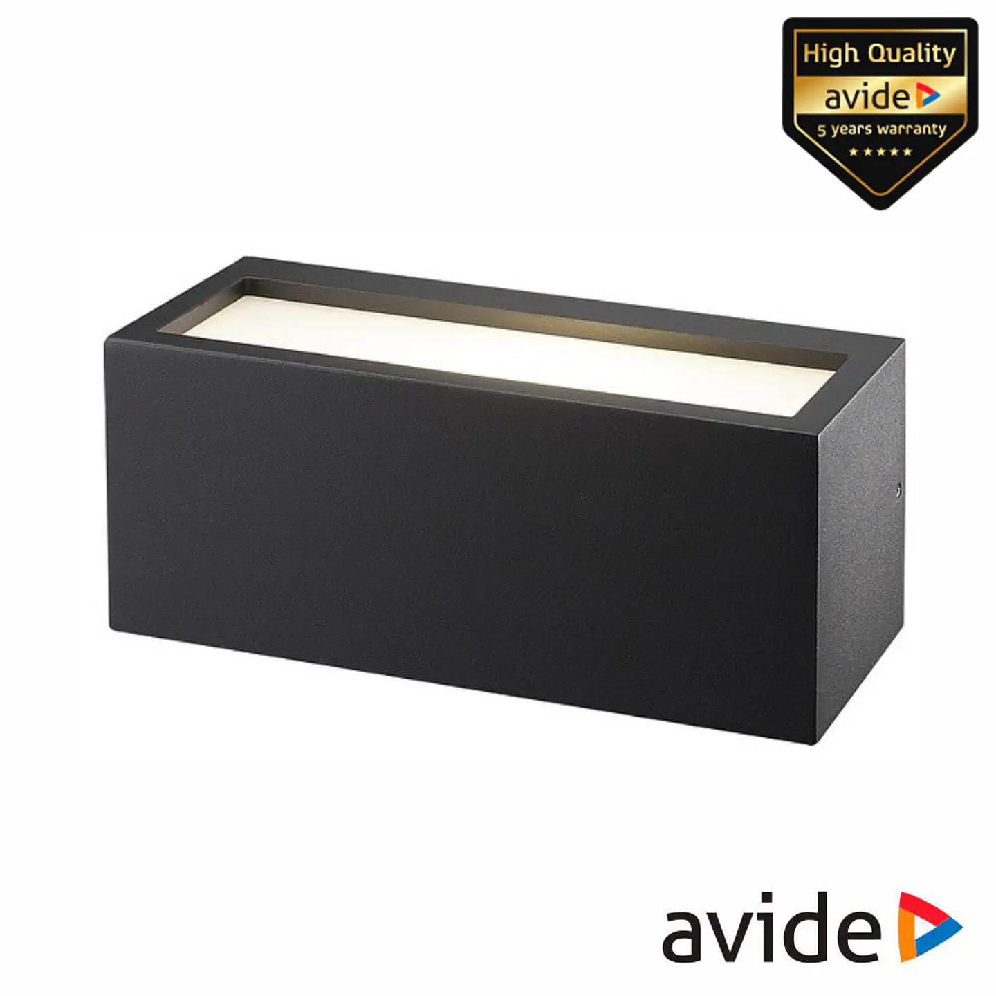 Candeeiro Parede 1xE27 Preto IP54 AVIDE 1