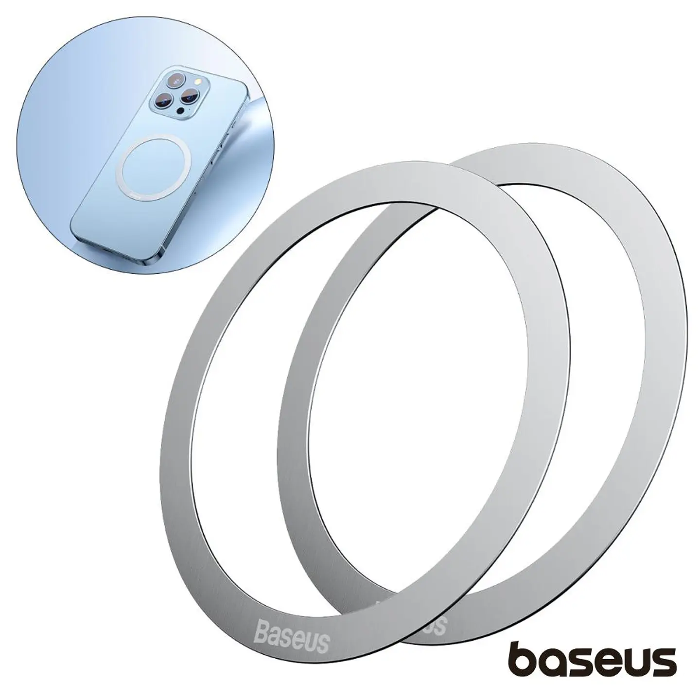 Adesivo Magnético 2x P/ Carregamento Indução/MagSafe BASEUS 1