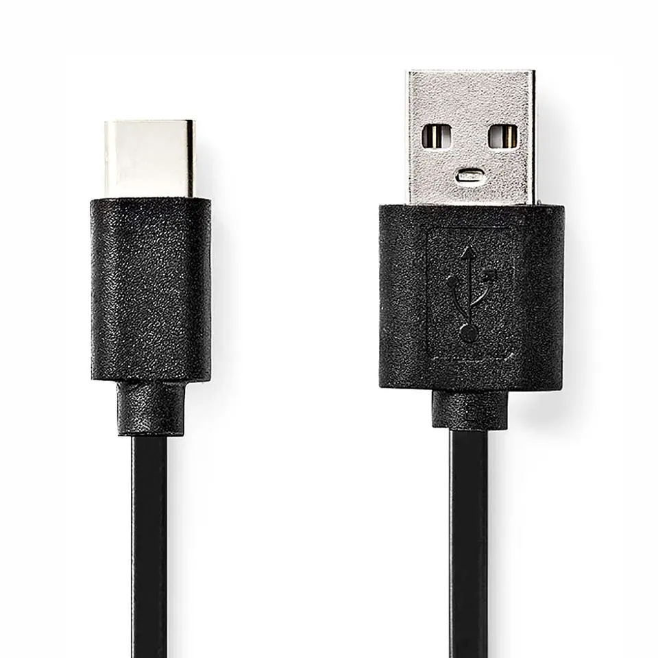 Cabo USB-A 2.0 Macho / USB-C Macho 2m Preto 1
