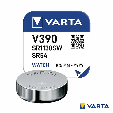 Pilha Óxido Prata Botão V390/SR1130SW/SR54 1.55V VARTA