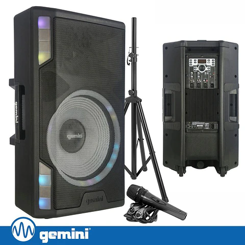 Coluna Amplificada 15" 2200W USB/SD/AUX/BT/TWS GEMINI