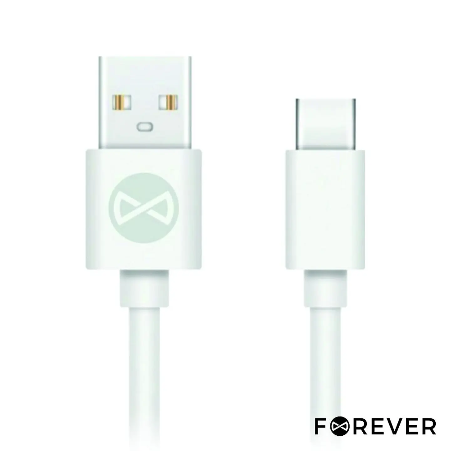 Cabo USB-A 2.0 3A Macho / USB-C Branco 1m FOREVER 1