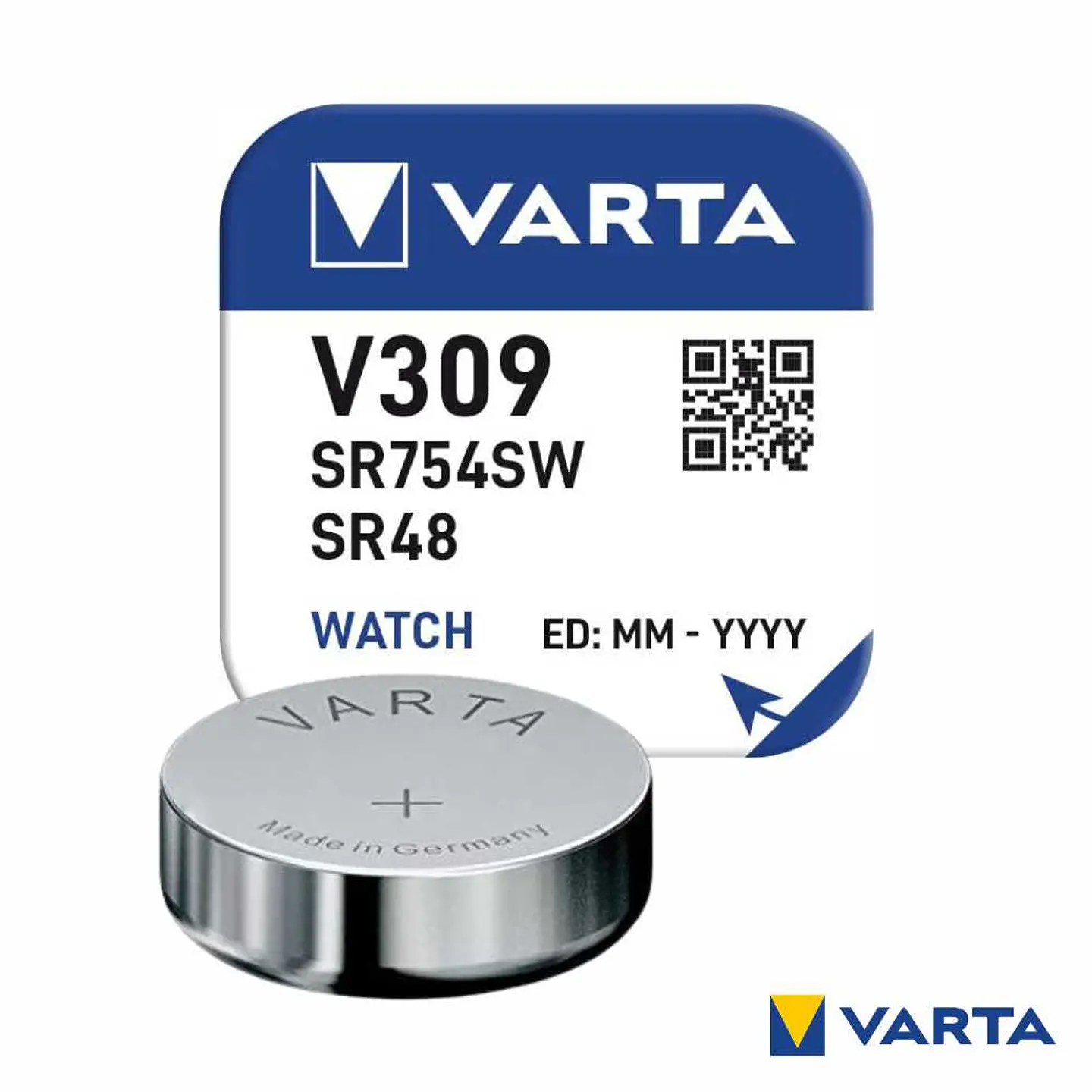 Pilha Óxido Prata Botão V309/SR754SW/SR48 1.55V VARTA 1