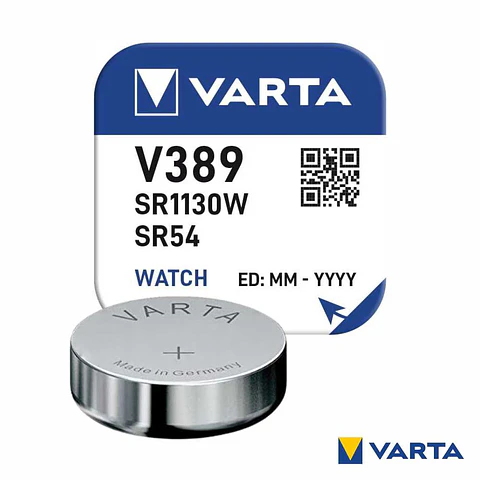 Pilha Óxido Prata Botão V389/SR1130W/SR54 1.55V VARTA