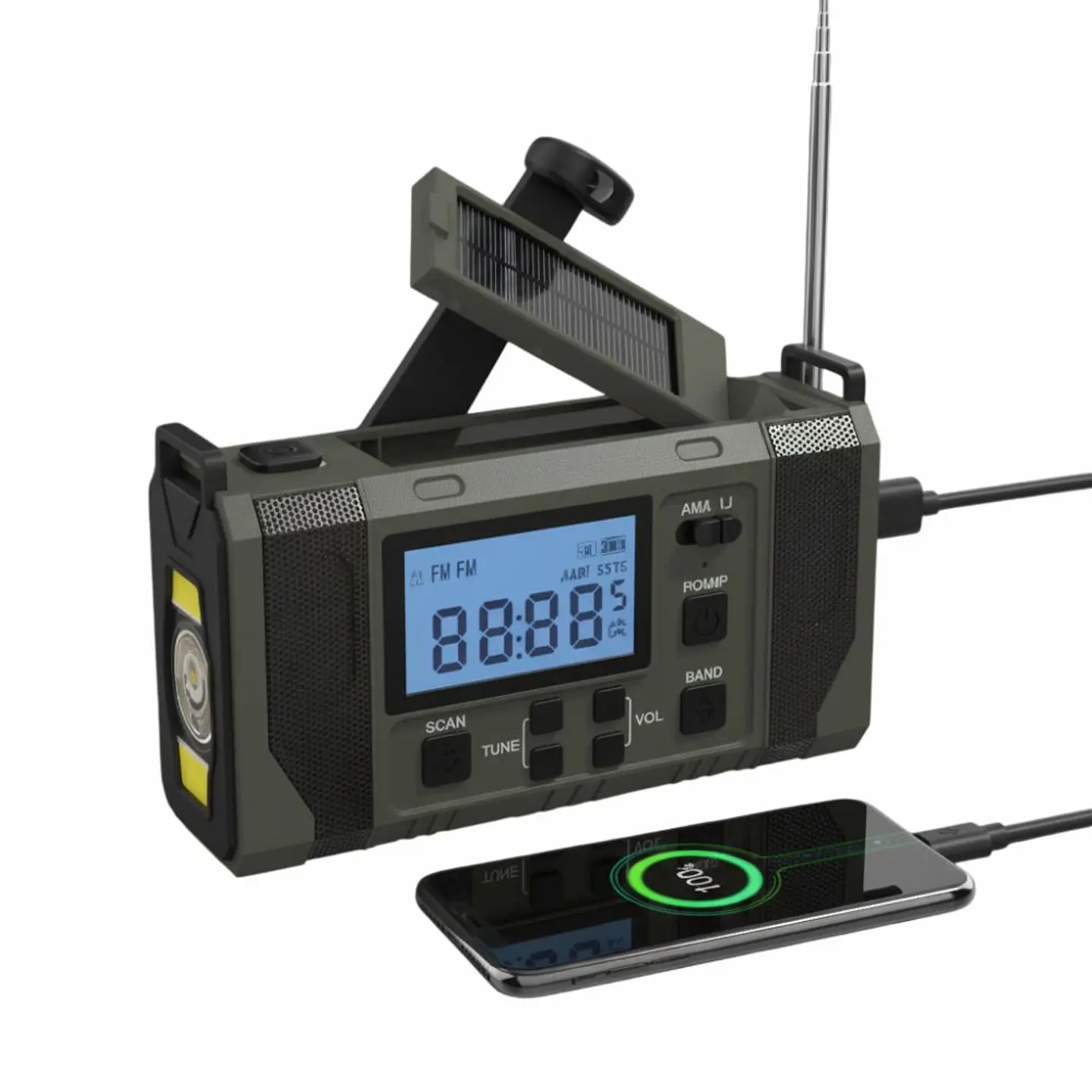 Rádio Solar FM/AM C/ Dínamo/Lanterna/Powerbank/Bluetooth 1