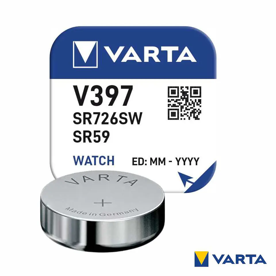 Pilha Óxido Prata Botão V397/SR726SW/SR59 1.55V VARTA 1