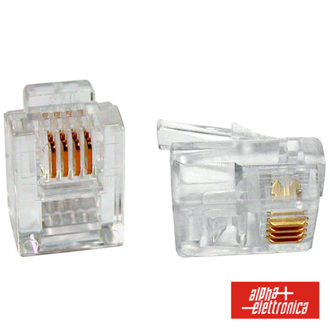 FICHA TELEFONE RJ11 MODULAR 6P4C
