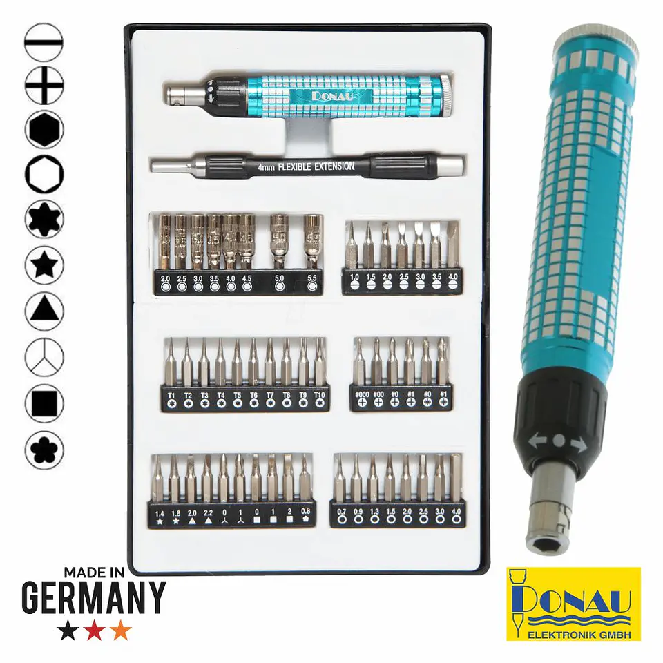CONJUNTO DE CHAVE ROQUETE C/ 49 BITS E EXTENSOR DONAU 1