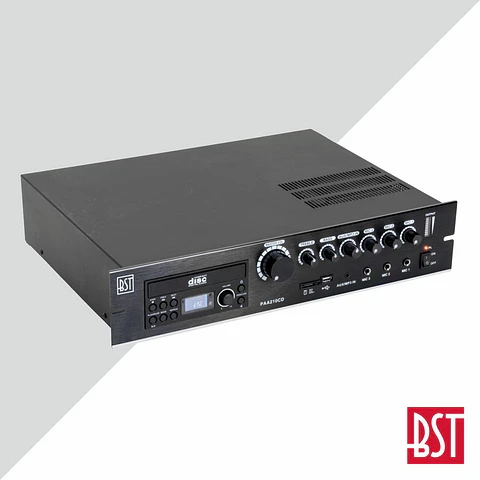 AMPLIFICADOR 4 CANAIS PA 100V 24/220V 210W USB/DVD/SD LTC