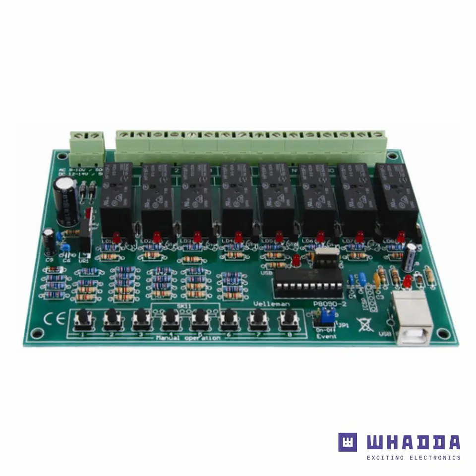 Placa USB Relé De 8 Canais WHADDA 1
