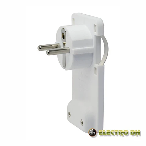 Ficha Schuko Macho C/ Terra Anel Extração 220V Branco Edh