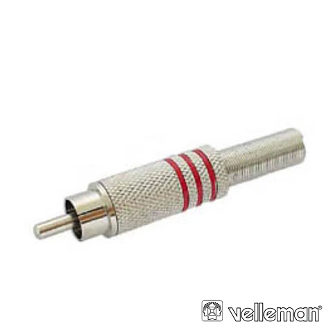 FICHA RCA MACHO METALIZADA VERMELHO VELLEMAN