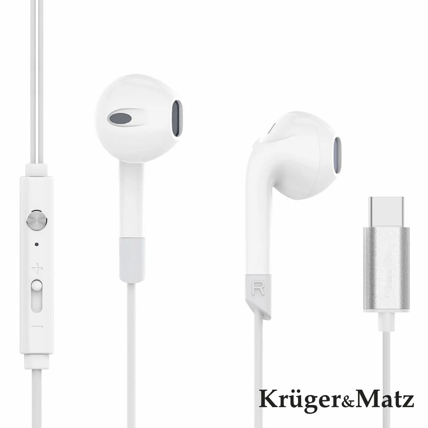 Auscultadores Stereo C/ Fios E Microfone Branco KRUGER MATZ 1