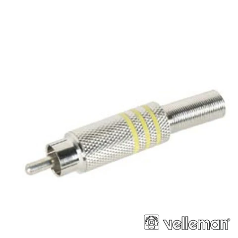 FICHA RCA MACHO METALIZADA AMARELO VELLEMAN