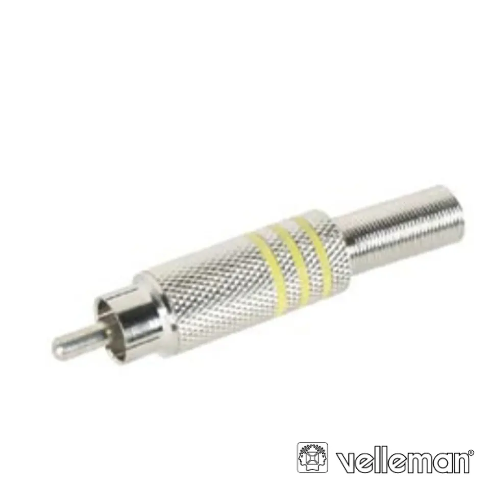 FICHA RCA MACHO METALIZADA AMARELO VELLEMAN 1