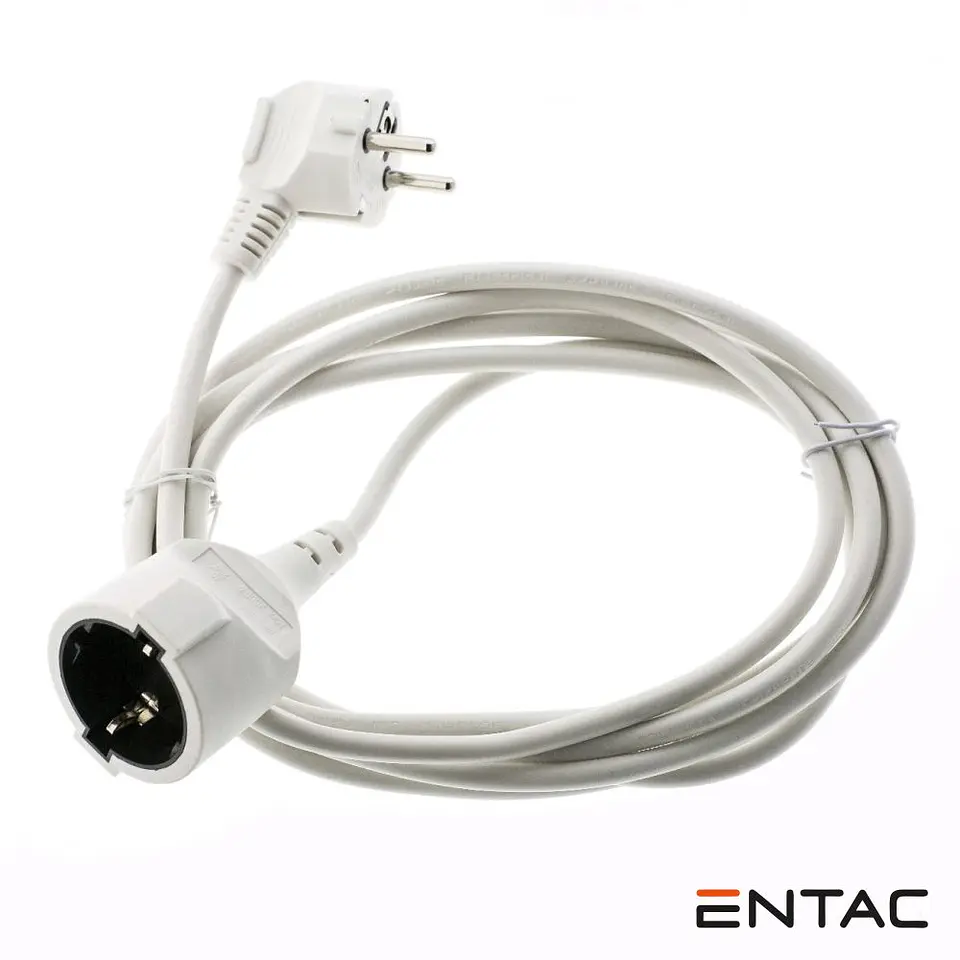 Cabo Extensão Tomada Elétrica C/ 1 Saída 10m Branco ENTAC 1