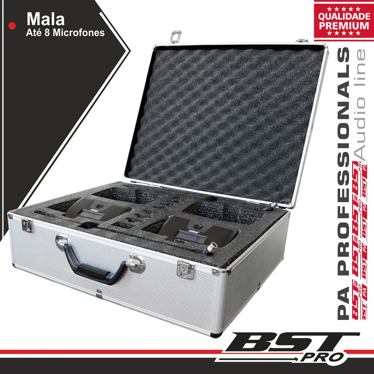 MALA TRANSPORTE P/ 8 MICROFONES HT-2288C / HT-2288D BSTPRO 1