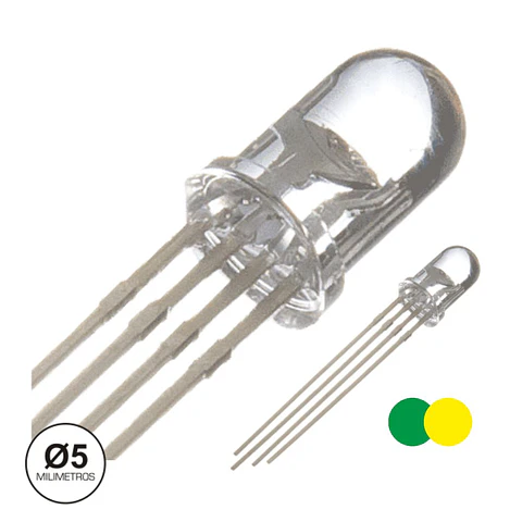 LED 5MM bicolor amarelo/verde 12V