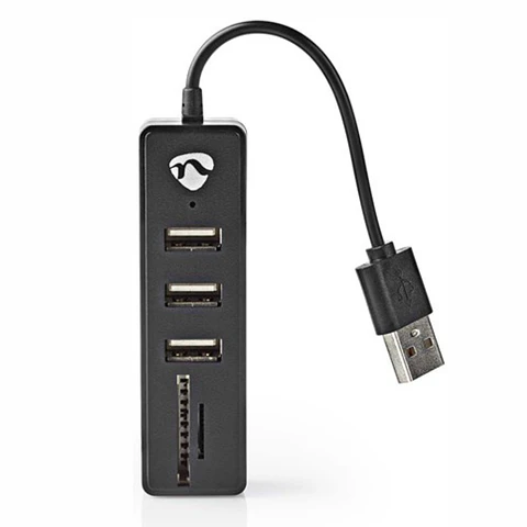 Hub USB 3 Portas USB 2.0 Leitor Cartões SD/MicroSD