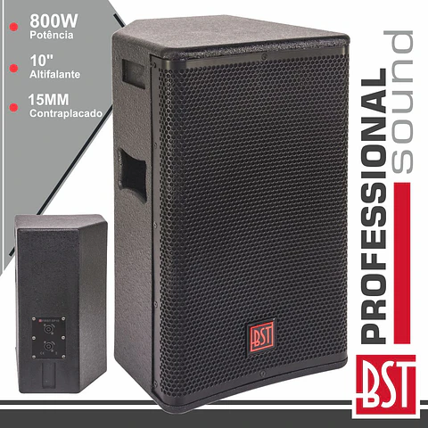 COLUNA PASSIVA PRO 10" 800W 15MM MDF BST