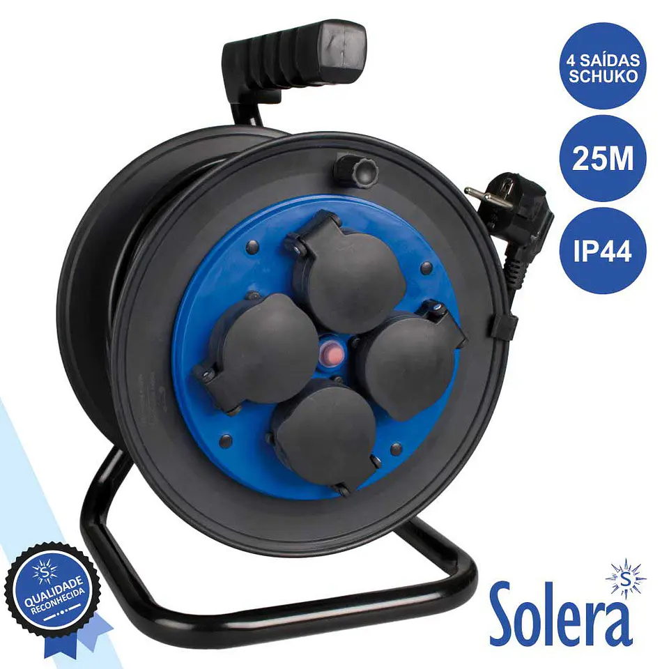 EXTENSÃO TOMADA ELÉTRICA C/ 4 SAÍDAS 25M PROTEÇÃO SOLERA 1