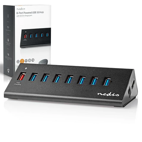 Hub USB 8 Portas USB 3.0 QuickCharge NEDIS