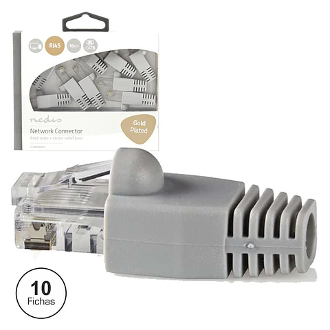 FICHA RJ45 MODULAR CAT6 8P8C C/ CAPA 10X
