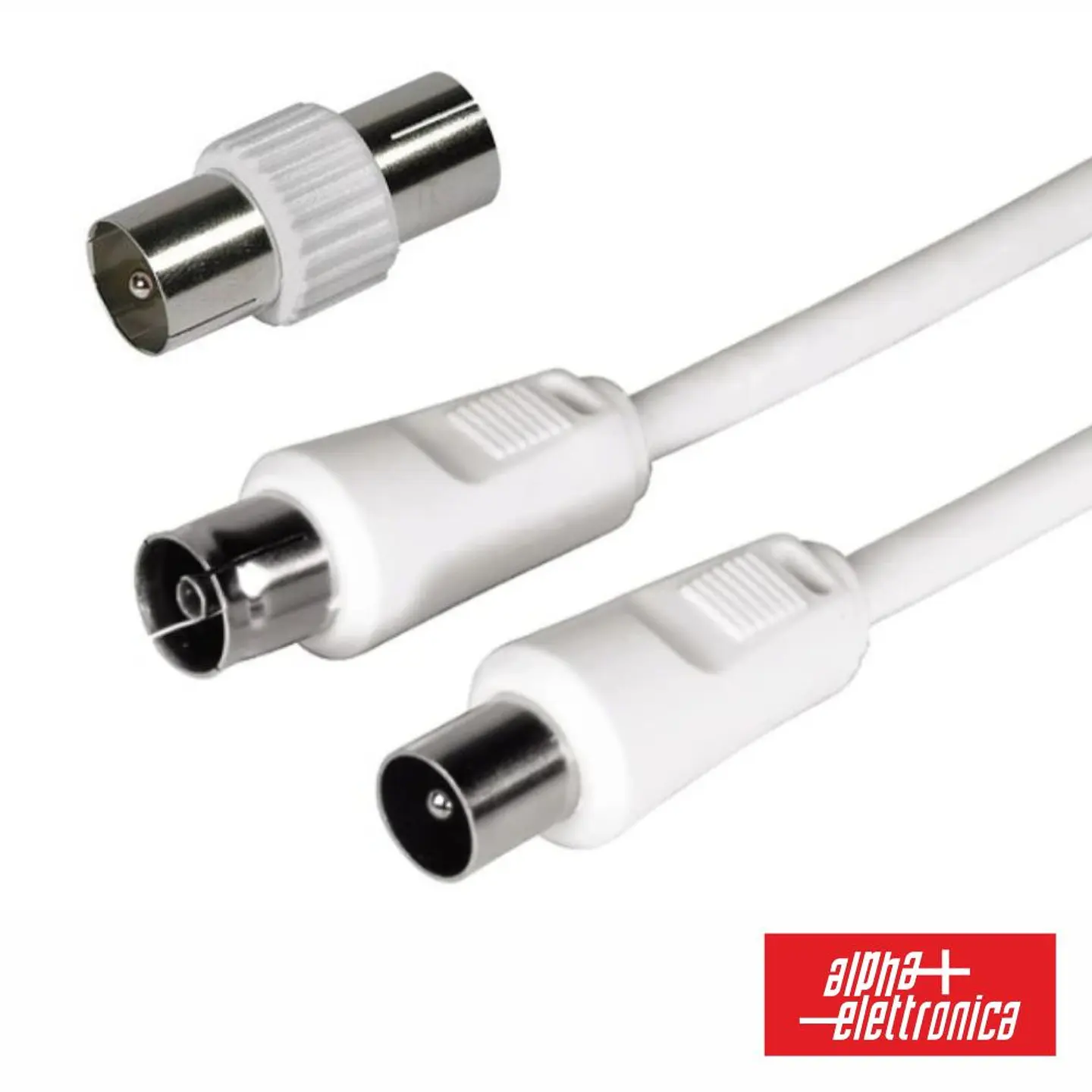 Cabo Coaxial Macho/Fêmea + Adaptador Branco 5m ALPHA 1