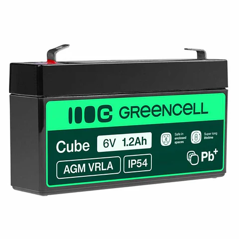 Bateria Chumbo Gel AGM 6V 1.2A GREEN CELL
