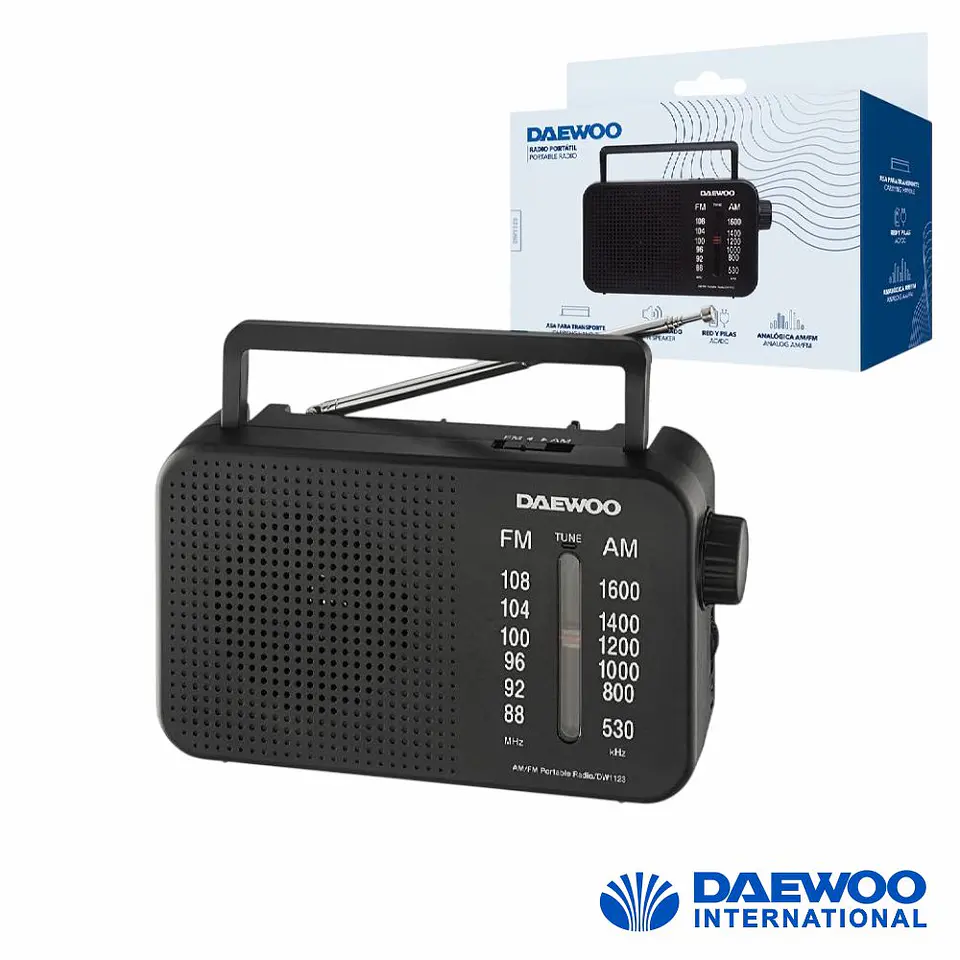 Rádio AM/FM Portátil AC/DC DAEWOO 1