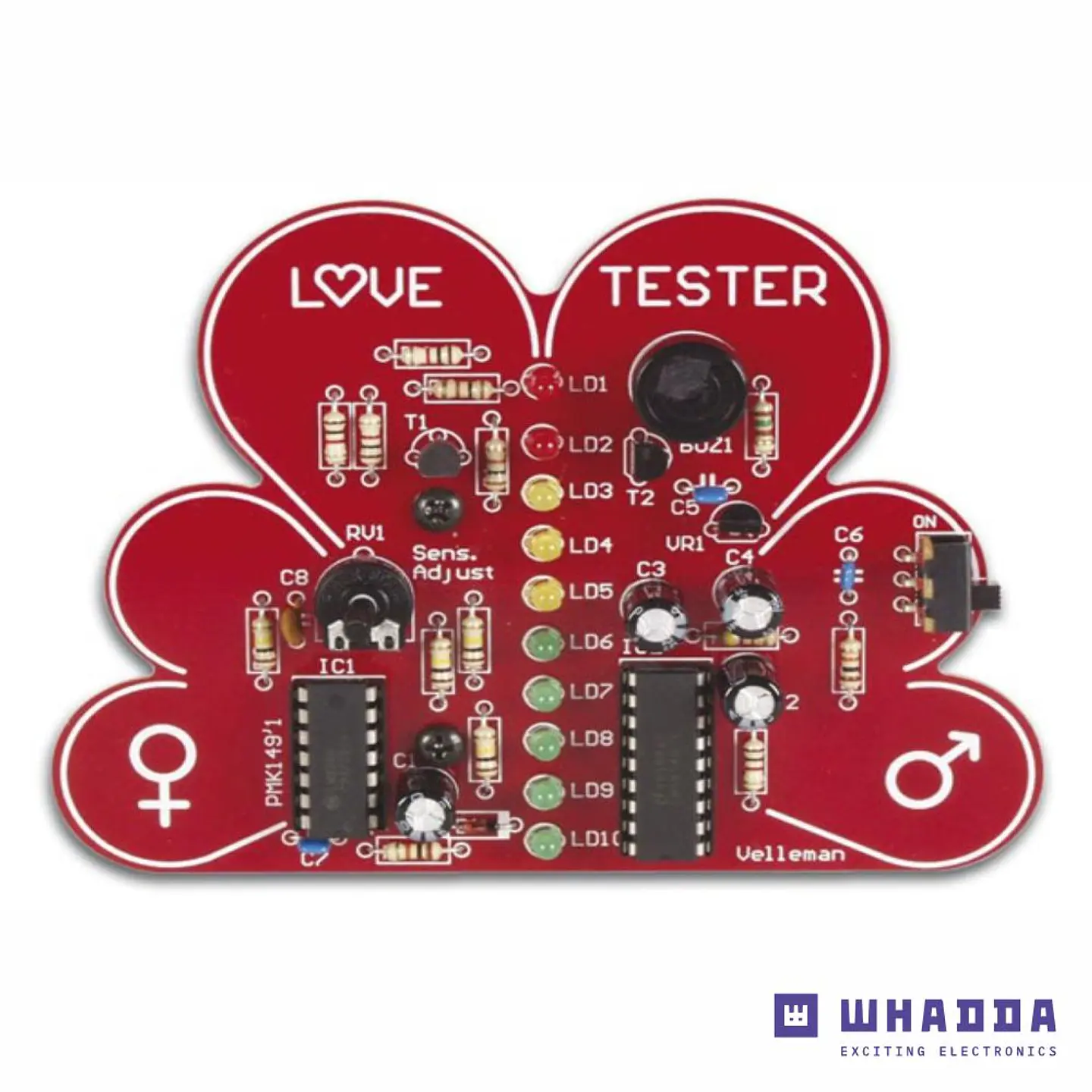 Mini Kit Teste de Amor Com LEDs E Sinal Sonoro WHADDA 1