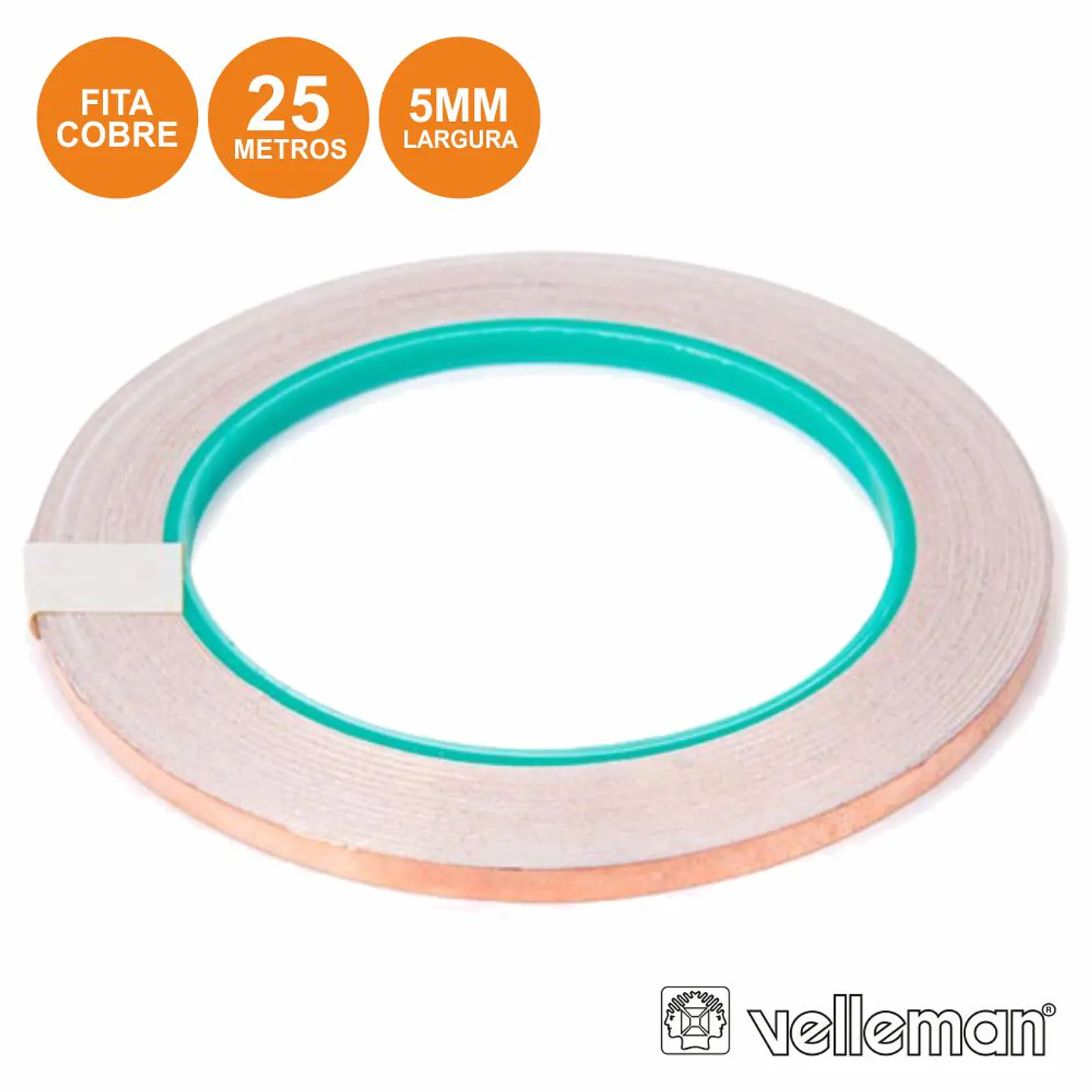FITA ADESIVA EM COBRE 5MM 25M VELLEMAN 1
