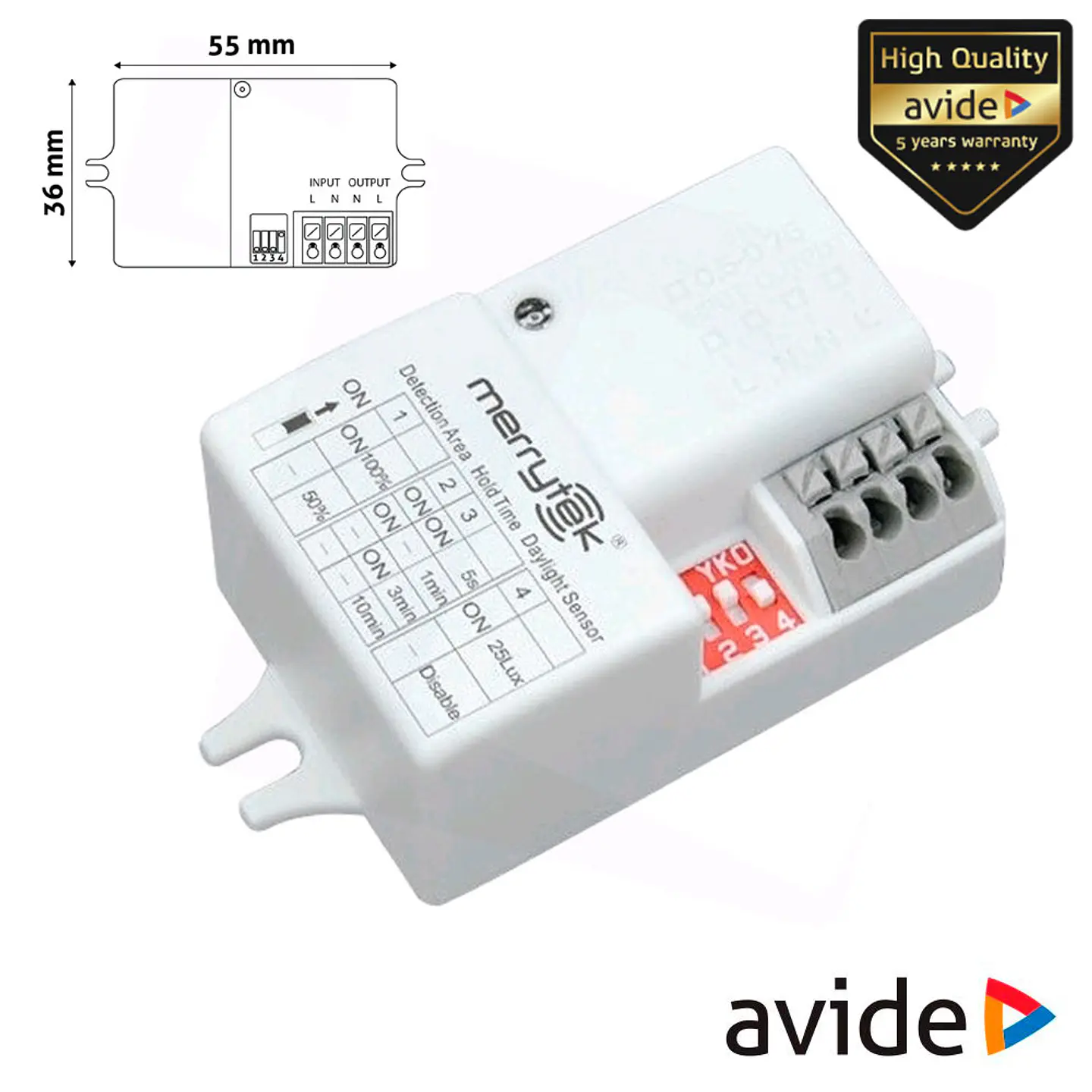 DETECTOR DE MOVIMENTOS MICRO-ONDAS P/ PAINEL LED IP66 AVIDE 1