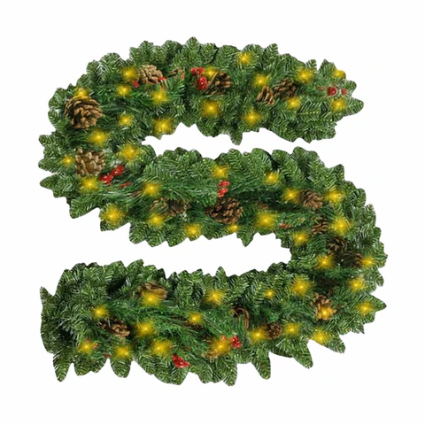 Grinalda de Natal Tipo Ramo de Pinheiro C/ 50 LED 2.7m HQ
