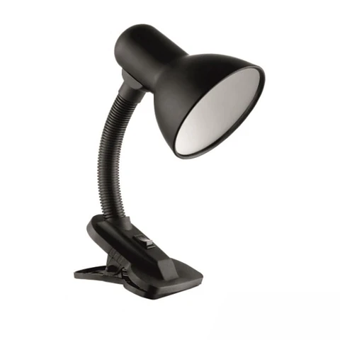 Candeeiro Secretária 1xE27 40W C/ Mola Preto ORNO
