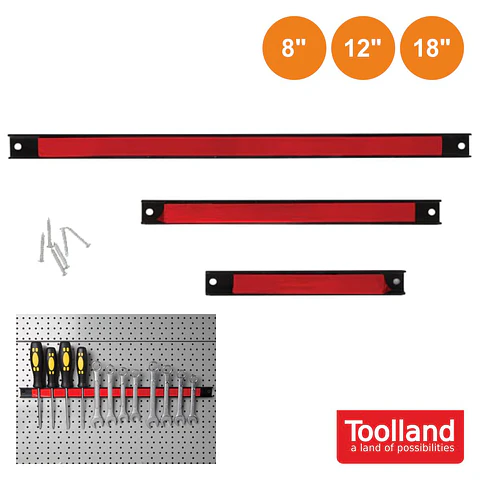 CONJUNTO 3 BARRAS MAGNÉTICA P/ FERRAMENTAS 8/12/18" TOOLLAND