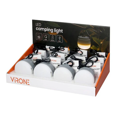 Expositor 12x Lanternas LED 150lm 500mAh 3000K VIRONE