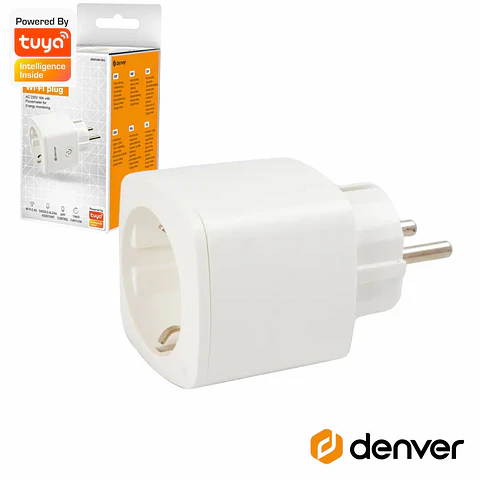 Ficha Elétrica Adaptadora 1x Schuko Inteligente WiFi DENVER