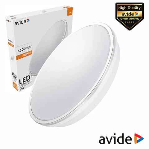 Aplique LED Redondo 15W 280mm 4000K 1300lm Olivia AVIDE