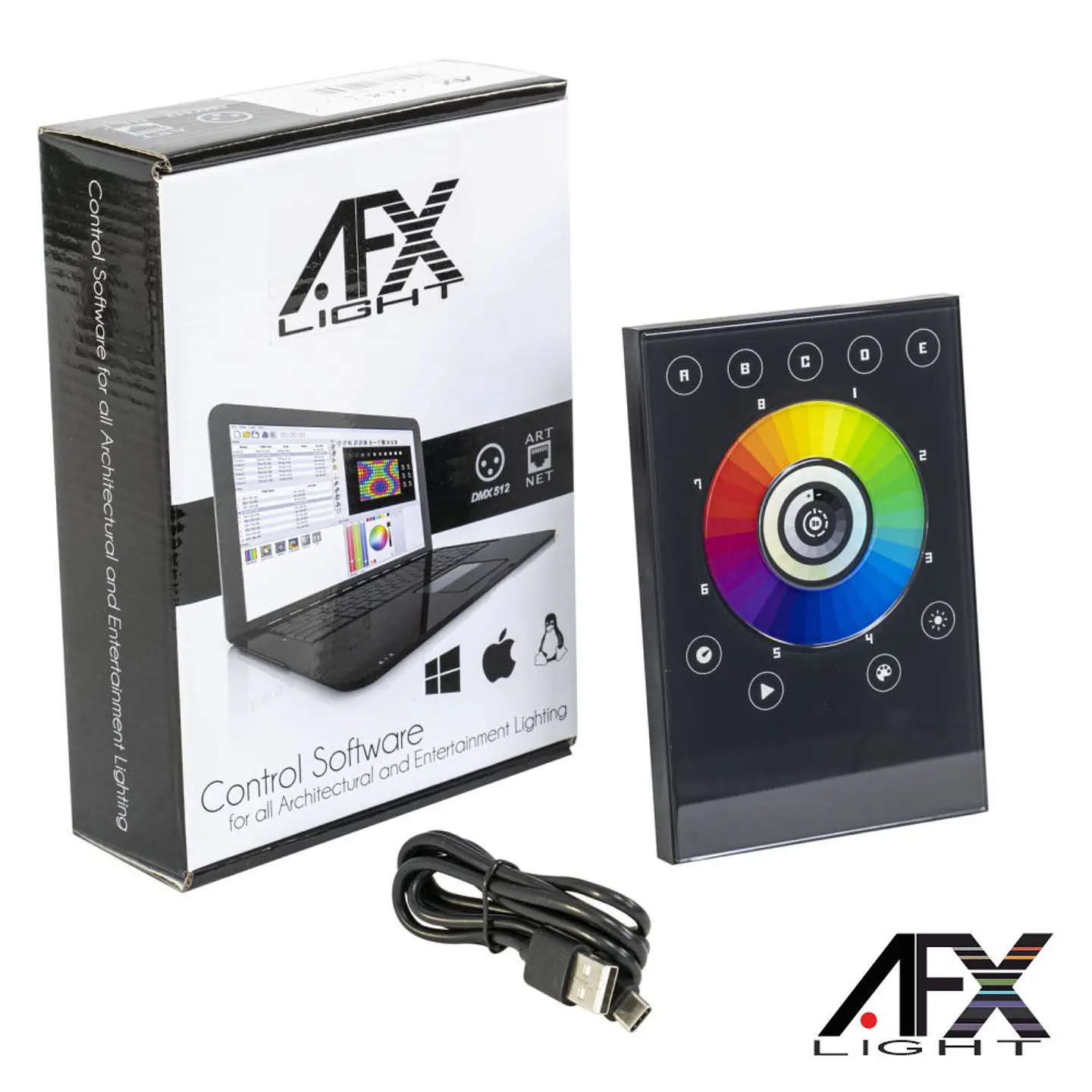 Controlador Tátil DMX 512 Stand Alone USB C/ MicroSD AFXLIGH 1