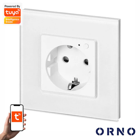 Tomada Elétrica Inteligente Encastrar WiFi TUYA ORNO